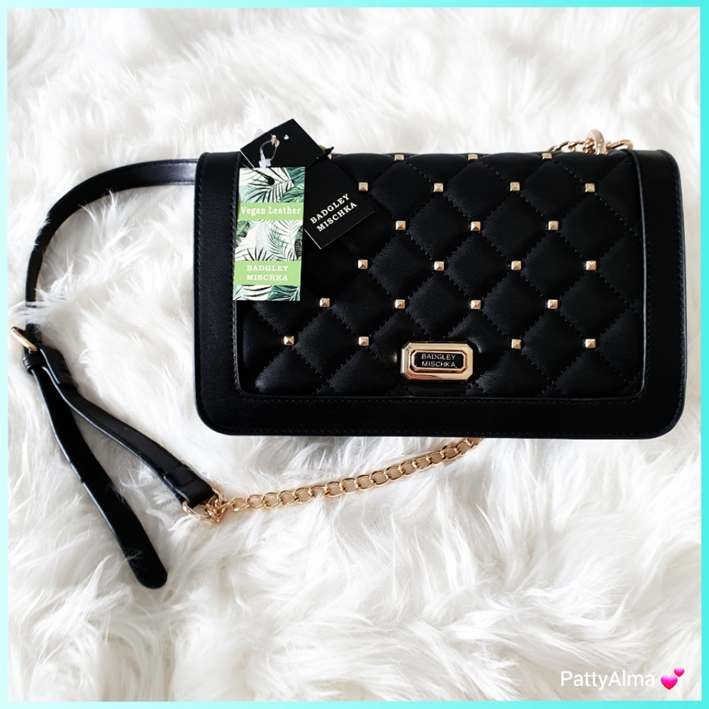 Badgley Mischka Quilted Crossbody Studded Bag